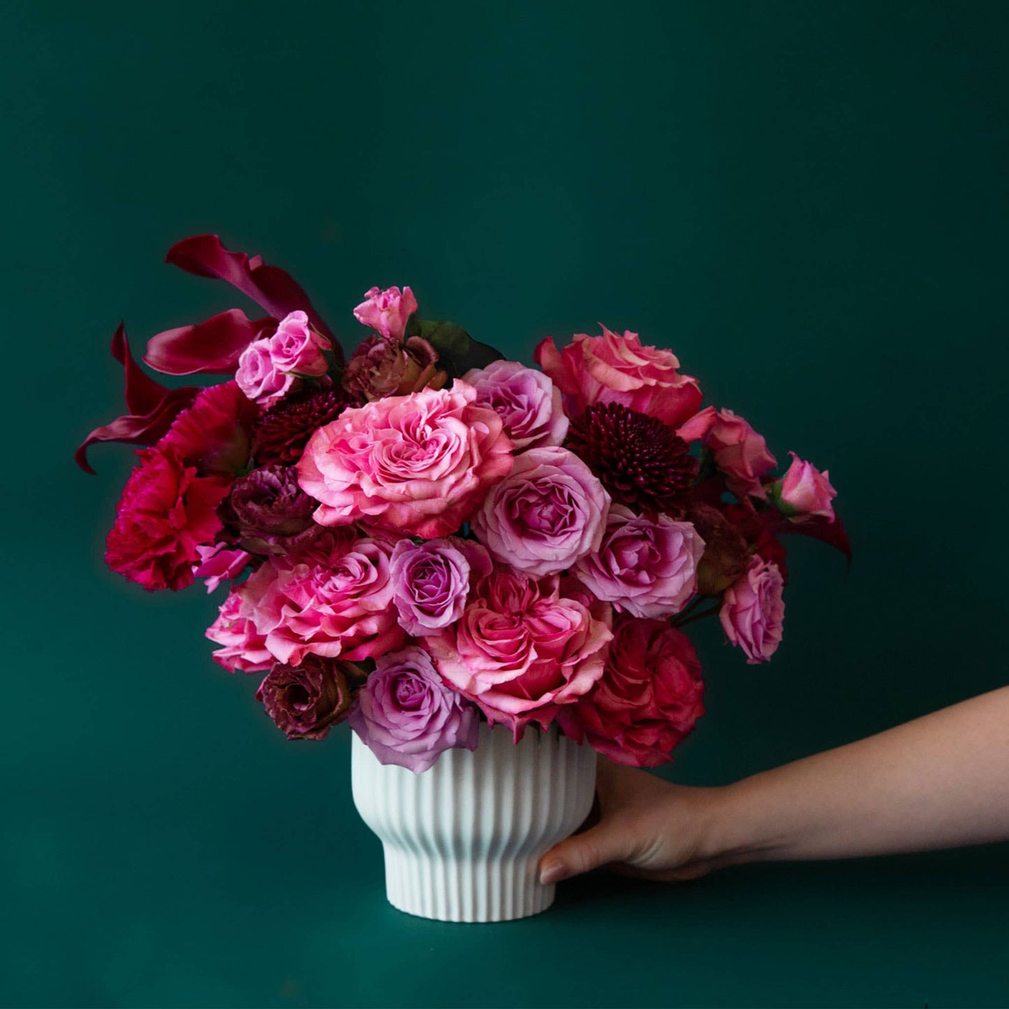 Presley Pedestal Vase | White: 4.5 inch